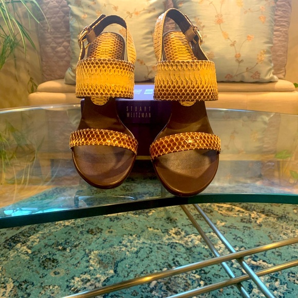 ✨Stuart Weitzman✨Bander Rocco’s Mali Snake & Leather Sandal - Picture 3 of 11
